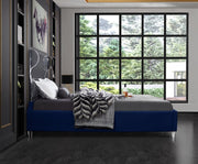 Ghost Velvet Queen Bed Blue - Gate FurnitureQueen Bed