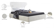 Ghost Velvet Queen Bed Cream - Gate FurnitureQueen Bed