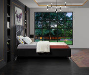 Ghost Velvet Twin Bed Black - Gate FurnitureTwin Bed