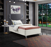 Ghost Velvet Twin Bed Cream - Gate FurnitureTwin Bed
