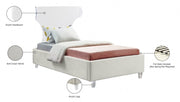 Ghost Velvet Twin Bed Cream - Gate FurnitureTwin Bed