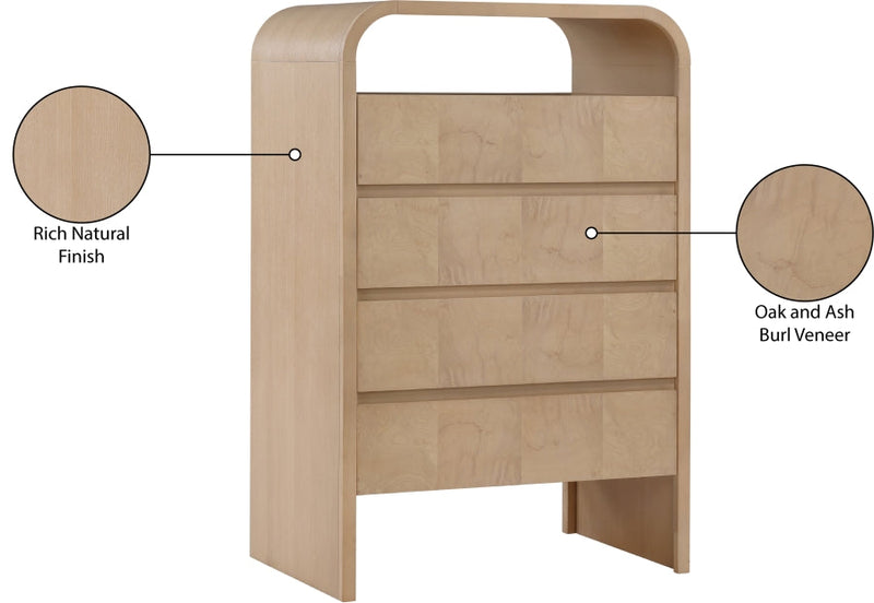 Giada Solid Wood And Veneer Chest in Natural - 843Natural-CH
