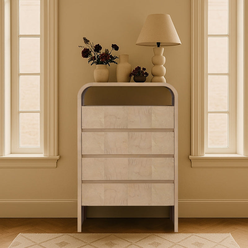 Giada Solid Wood And Veneer Chest in Natural - 843Natural-CH
