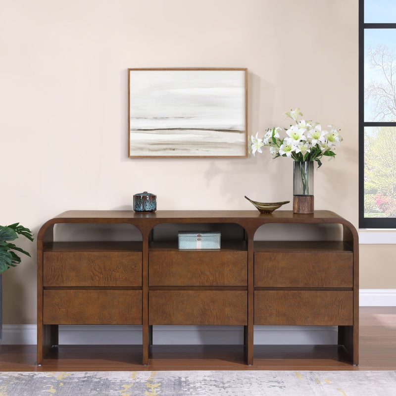 Giada Solid Wood And Veneer Dresser in Brown - 843Brown-D