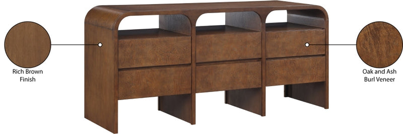 Giada Solid Wood And Veneer Dresser in Brown - 843Brown-D