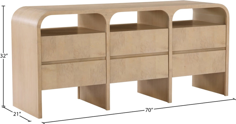 Giada Solid Wood And Veneer Dresser in Natural - 843Natural-D