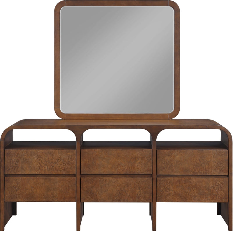 Giada Solid Wood And Veneer Mirror in Brown - 843Brown-M