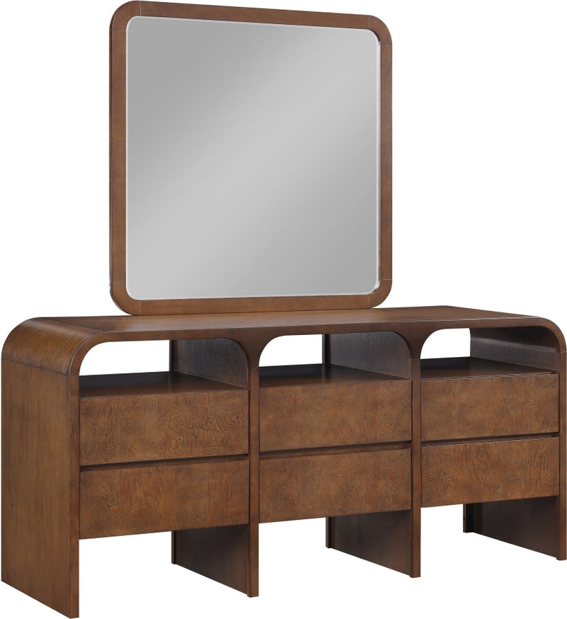 Giada Solid Wood And Veneer Mirror in Brown - 843Brown-M