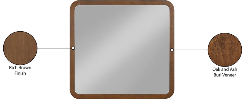 Giada Solid Wood And Veneer Mirror in Brown - 843Brown-M