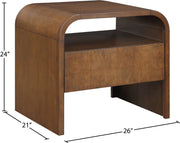 Giada Solid Wood And Veneer Nightstand in Brown - 843Brown-NS