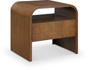 Giada Solid Wood And Veneer Nightstand in Brown - 843Brown-NS