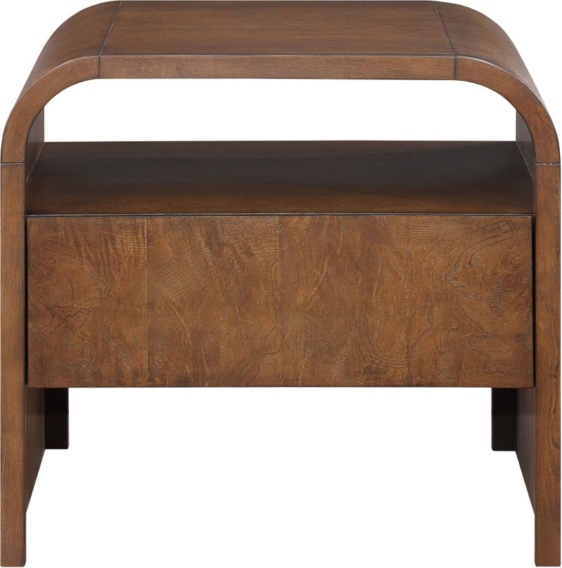 Giada Solid Wood And Veneer Nightstand in Brown - 843Brown-NS