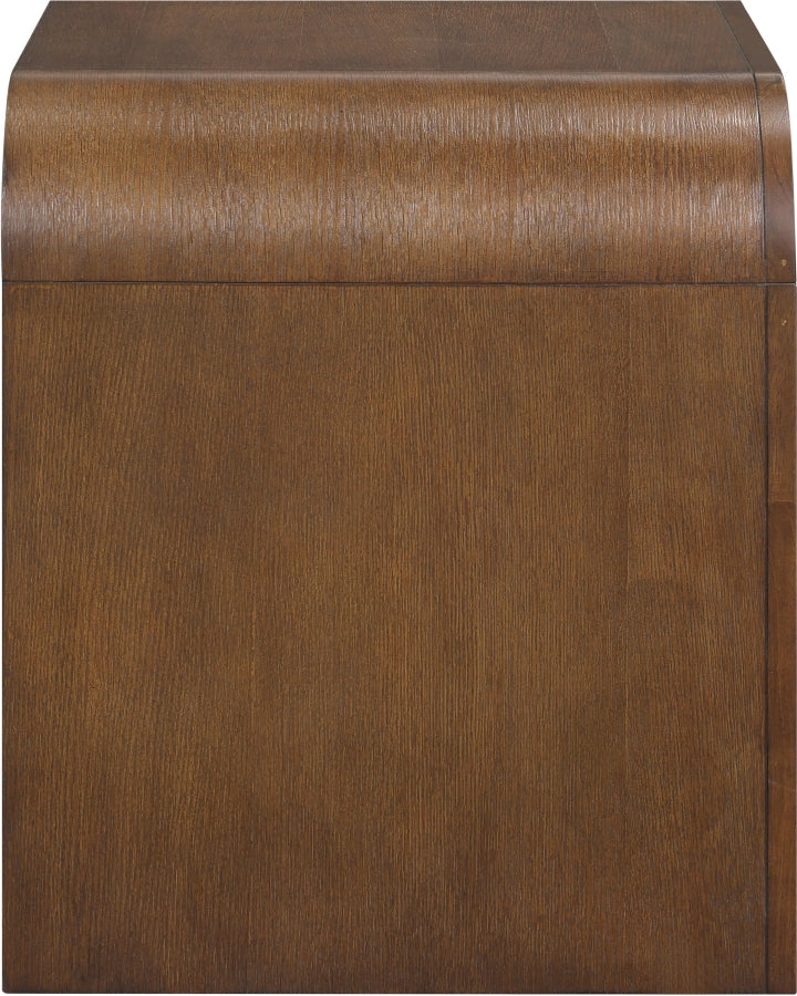 Giada Solid Wood And Veneer Nightstand in Brown - 843Brown-NS