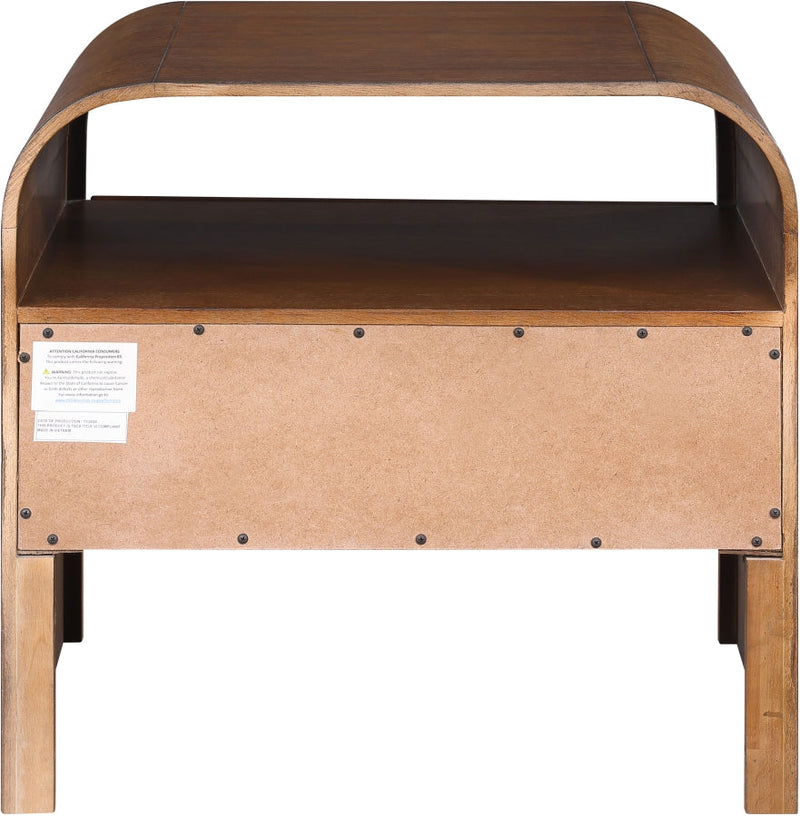 Giada Solid Wood And Veneer Nightstand in Brown - 843Brown-NS