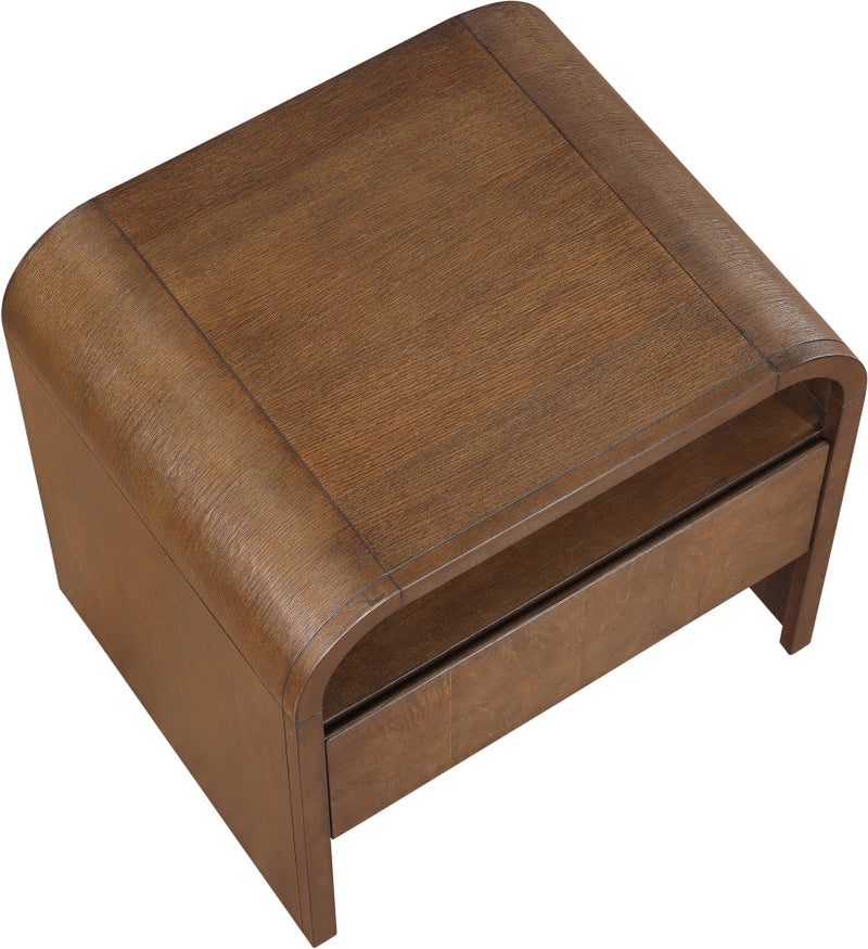 Giada Solid Wood And Veneer Nightstand in Brown - 843Brown-NS