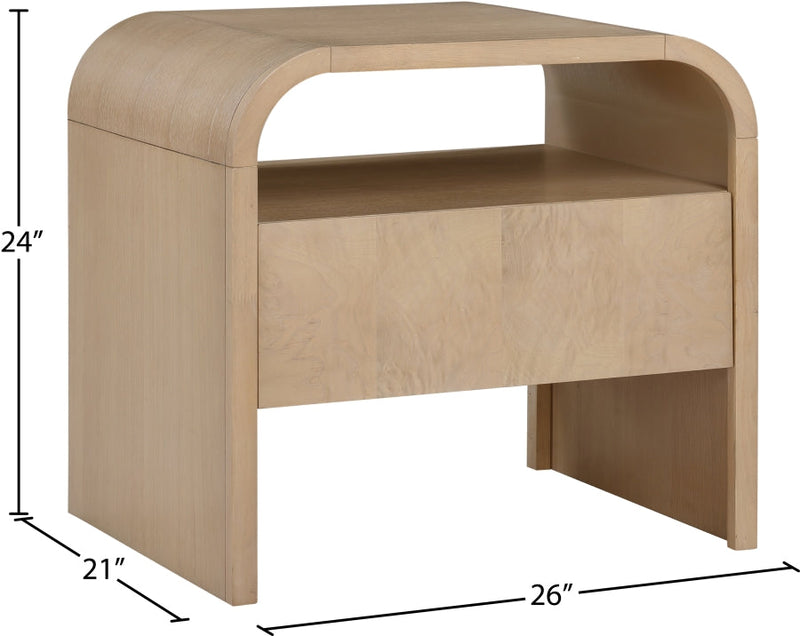 Giada Solid Wood And Veneer Nightstand in Natural - 843Natural-NS