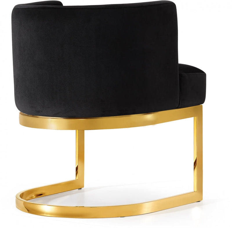 Gianna Velvet Upholstered Dining Chair in Black - 718Black-C