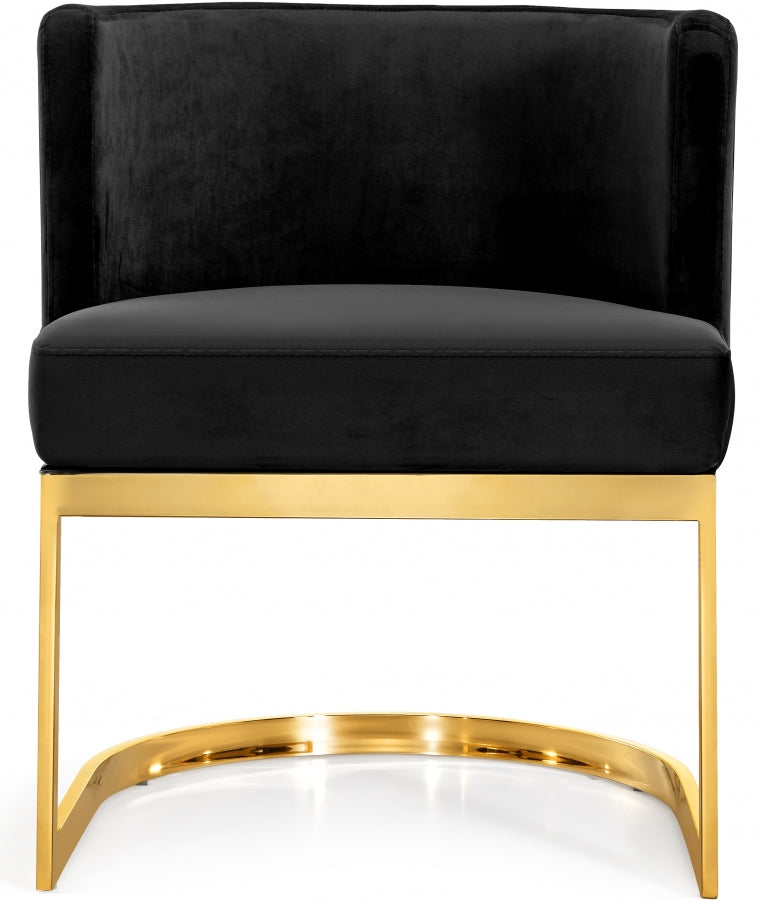 Gianna Velvet Upholstered Dining Chair in Black - 718Black-C