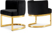 Gianna Velvet Upholstered Dining Chair in Black - 718Black-C
