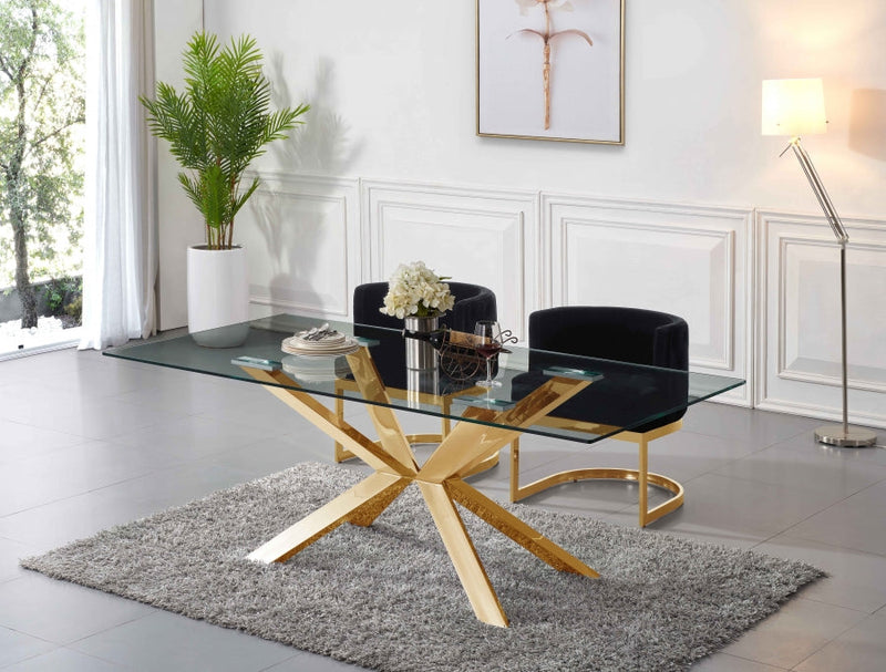 Gianna Velvet Upholstered Dining Chair in Black - 718Black-C