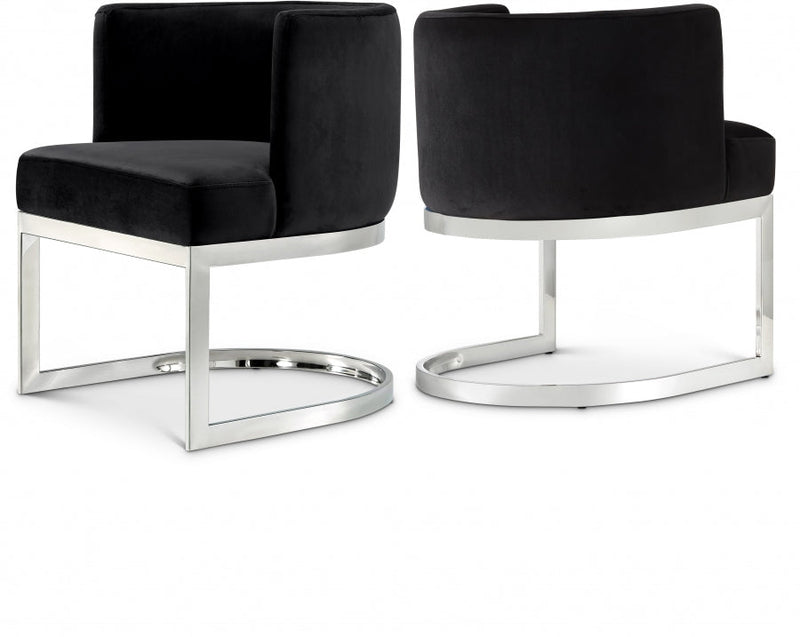Gianna Velvet Upholstered Dining Chair in Black - 734Black-C