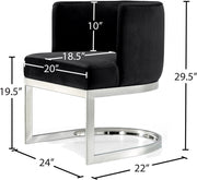 Gianna Velvet Upholstered Dining Chair in Black - 734Black-C