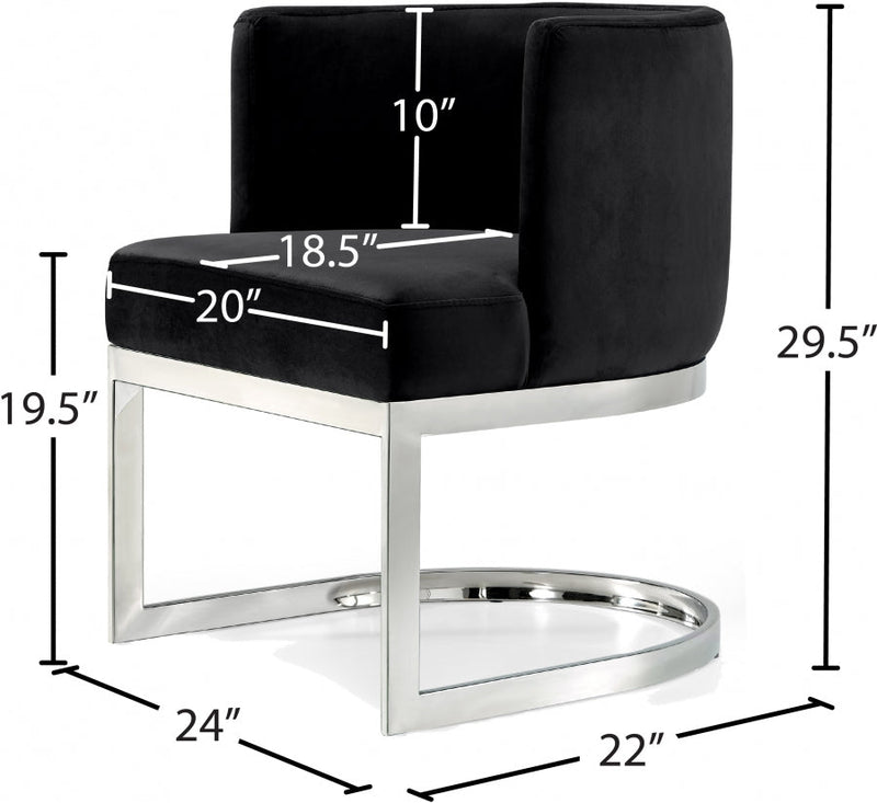 Gianna Velvet Upholstered Dining Chair in Black - 734Black-C