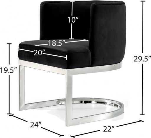 Gianna Velvet Upholstered Dining Chair in Black - 734Black-C