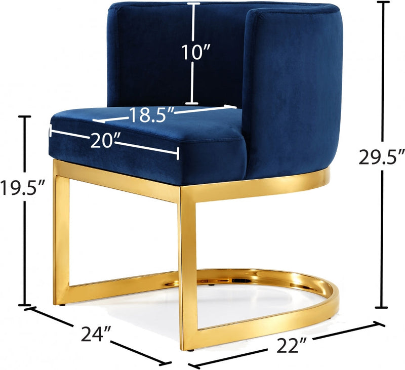 Gianna Velvet Upholstered Dining Chair in Blue - 718Navy-C