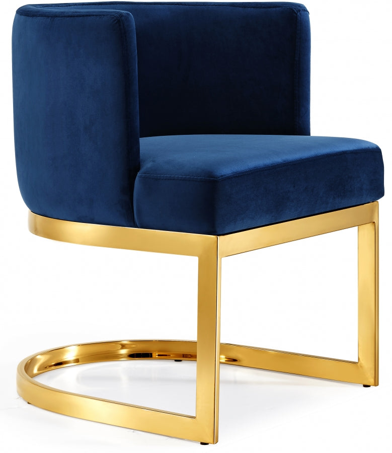 Gianna Velvet Upholstered Dining Chair in Blue - 718Navy-C