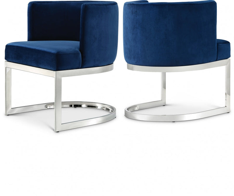 Gianna Velvet Upholstered Dining Chair in Blue - 734Navy-C
