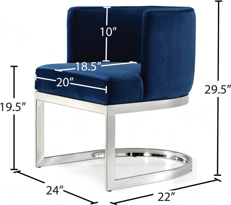 Gianna Velvet Upholstered Dining Chair in Blue - 734Navy-C