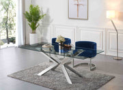 Gianna Velvet Upholstered Dining Chair in Blue - 734Navy-C