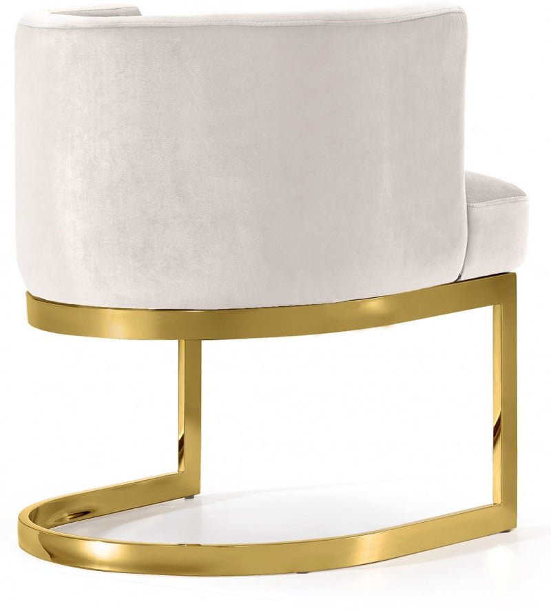 Gianna Velvet Upholstered Dining Chair in Cream - 718Cream-C