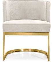 Gianna Velvet Upholstered Dining Chair in Cream - 718Cream-C