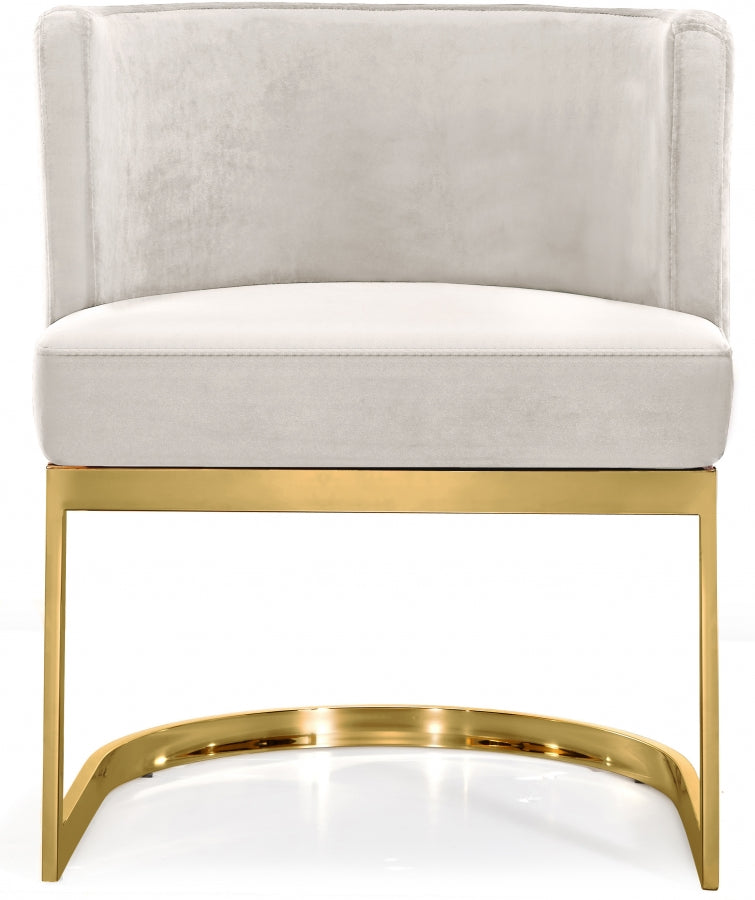Gianna Velvet Upholstered Dining Chair in Cream - 718Cream-C