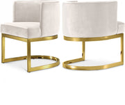 Gianna Velvet Upholstered Dining Chair in Cream - 718Cream-C