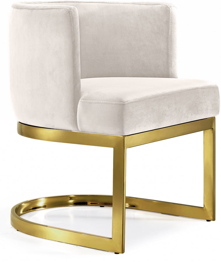 Gianna Velvet Upholstered Dining Chair in Cream - 718Cream-C