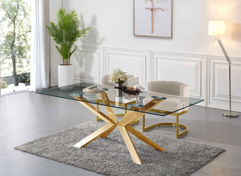 Gianna Velvet Upholstered Dining Chair in Cream - 718Cream-C
