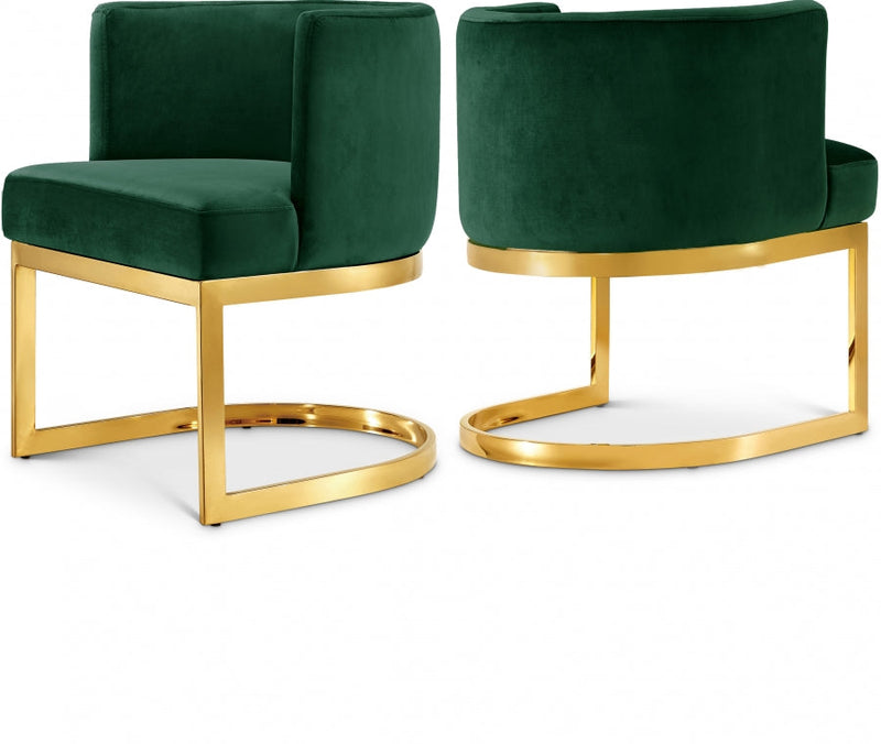 Gianna Velvet Upholstered Dining Chair in Green - 718Green-C