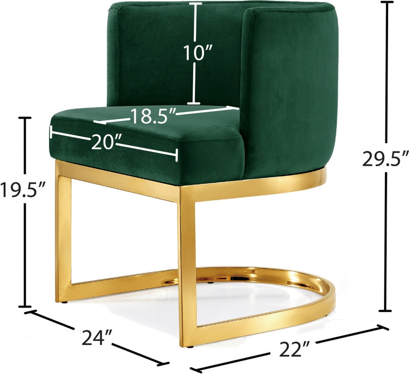 Gianna Velvet Upholstered Dining Chair in Green - 718Green-C