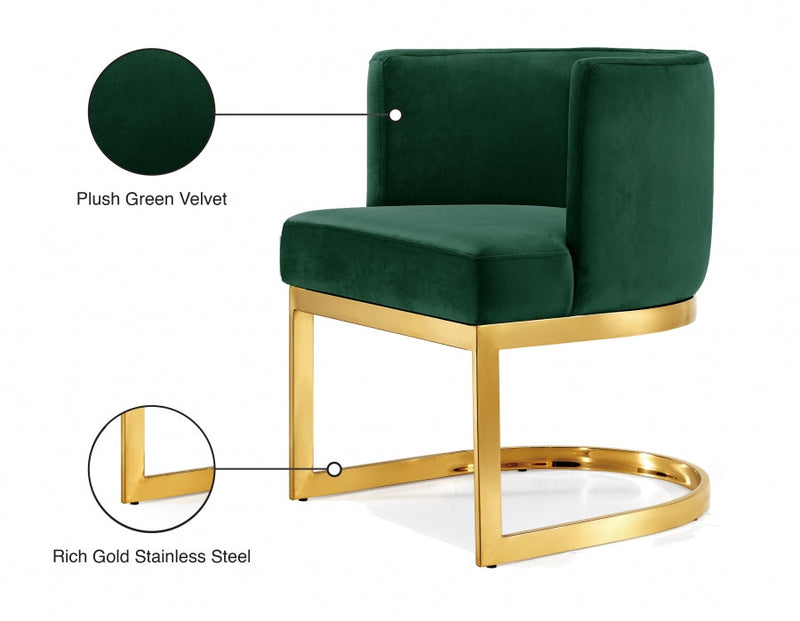 Gianna Velvet Upholstered Dining Chair in Green - 718Green-C