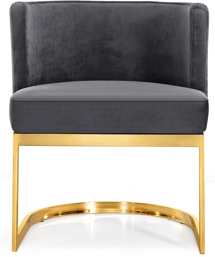 Gianna Velvet Upholstered Dining Chair in Grey - 718Grey-C