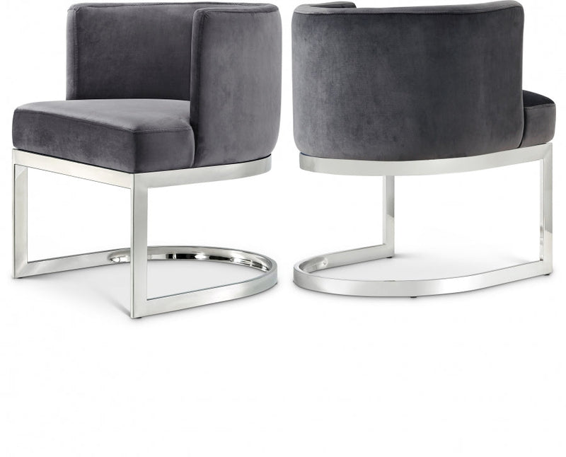 Gianna Velvet Upholstered Dining Chair in Grey - 734Grey-C