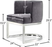 Gianna Velvet Upholstered Dining Chair in Grey - 734Grey-C