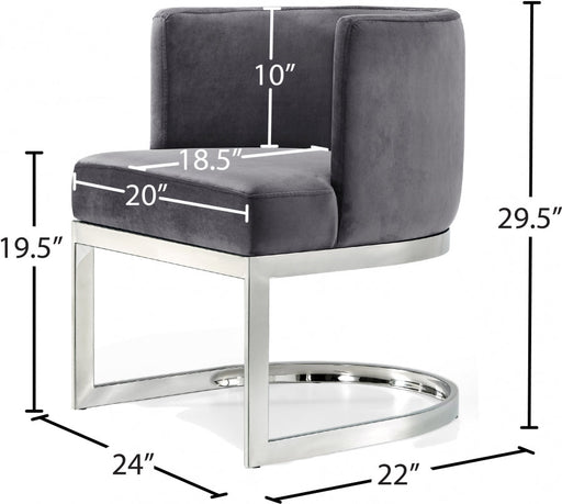 Gianna Velvet Upholstered Dining Chair in Grey - 734Grey-C