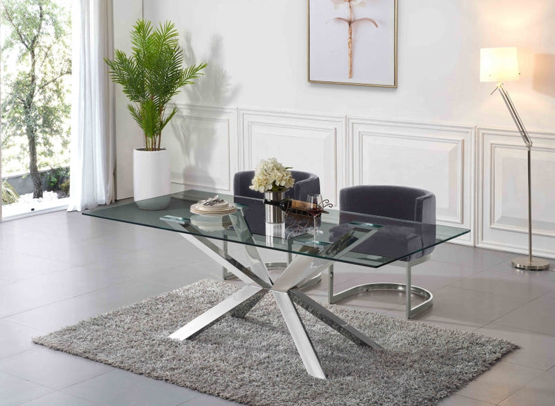 Gianna Velvet Upholstered Dining Chair in Grey - 734Grey-C