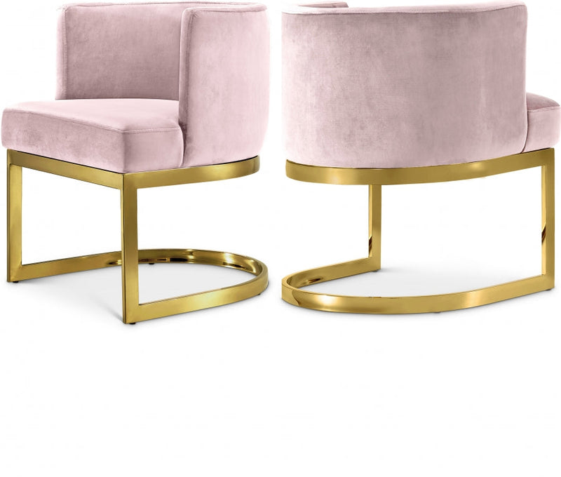 Gianna Velvet Upholstered Dining Chair in Pink - 718Pink-C