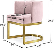 Gianna Velvet Upholstered Dining Chair in Pink - 718Pink-C