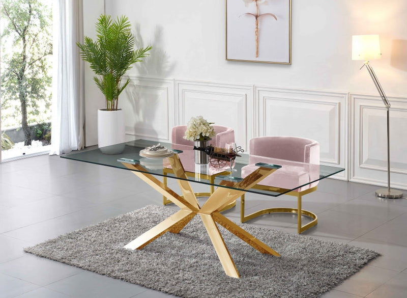 Gianna Velvet Upholstered Dining Chair in Pink - 718Pink-C